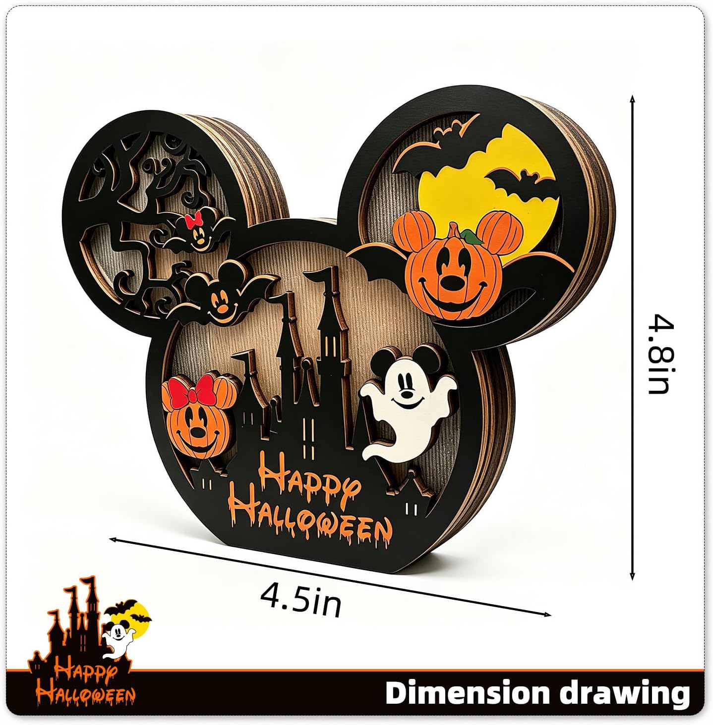 Mouse Halloween Decorations Wooden Table Centerpieces