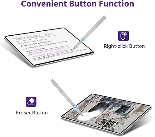 Miniatura 5 de Uogic Bolígrafo para Microsoft Surface, 4096 Lápiz óptico de rechazo de palma con sensibilidad a la presión, para Surface Pro (677+8910X Gen),