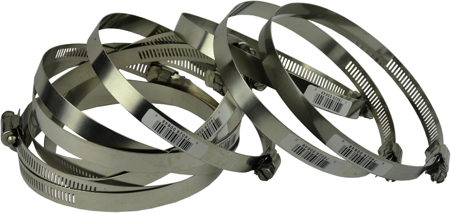 Pro Tie 33018-30 SAE Size 72 Range 4-1/16" To 5" Regular Duty All Stainless Hose Clamp, 30 Pack,
