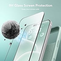 Vista 418 de GONEZ Funda de silicona para iPhone 15 Pro Max, compatible con Magsafe, protector de cámara + protector de pantalla, forro de microfibra suave Negro