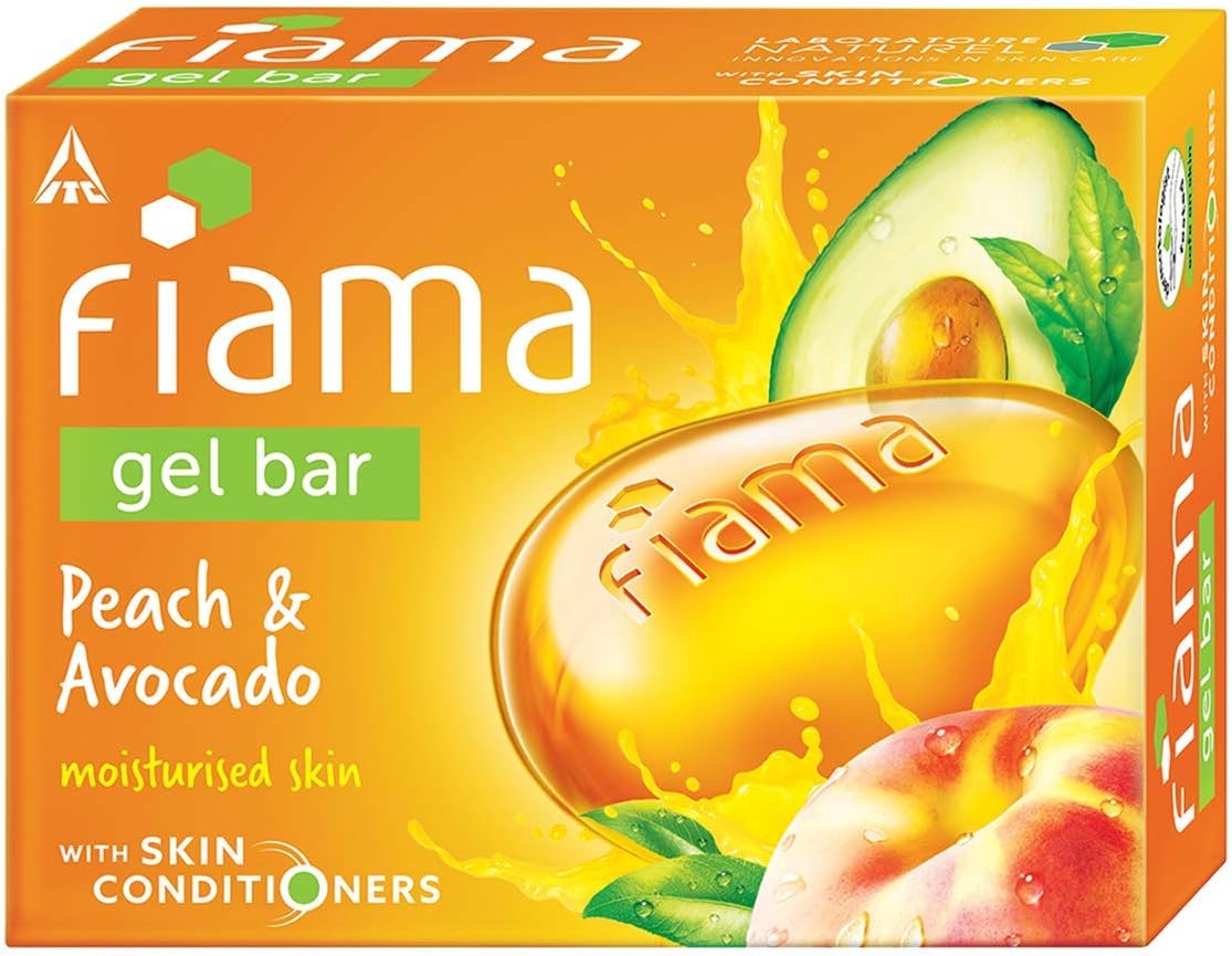 Fiama Gel Bar Peach and Avocado for moisturized skin, with skin conditioners, 125 g