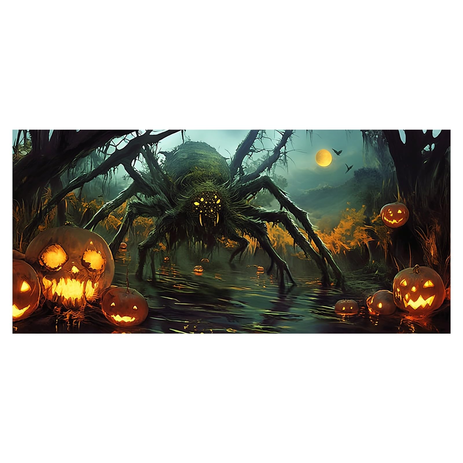 Letrero de Halloween para garaje que combina un diseño exquisito con materiales duraderos que te ayuda a crear un excelente fondo de fotos navideñas