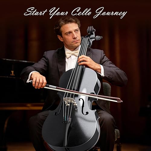 Miniatura 2 de Kit de violonchelo de tamaño completo 4/4, violonchelo 4/4 para adultos, estudiantes, principiantes, juego completo de instrumentos acústicos