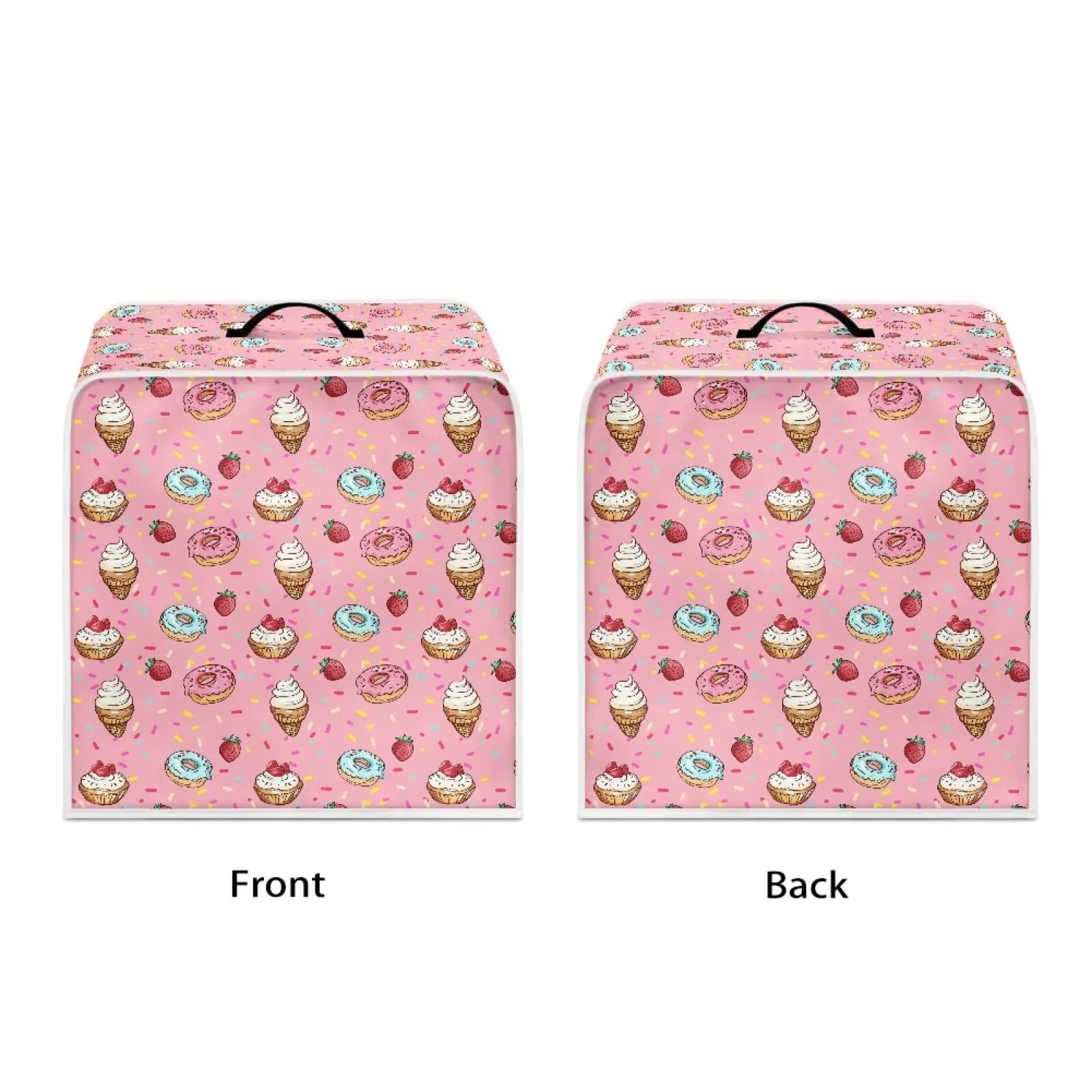 Uorisanigo Coffee Maker Dust Cover Pink Dessert Coffee Maker Covers with Top Handle Washable Cover Fits for Most Standara Coffee Espresso Machine Blender Small Appliance Cover Decor