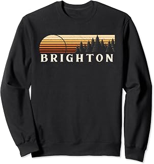 Brighton, IN Vintage Evergreen Sunset Eighties Retro Sweatshirt