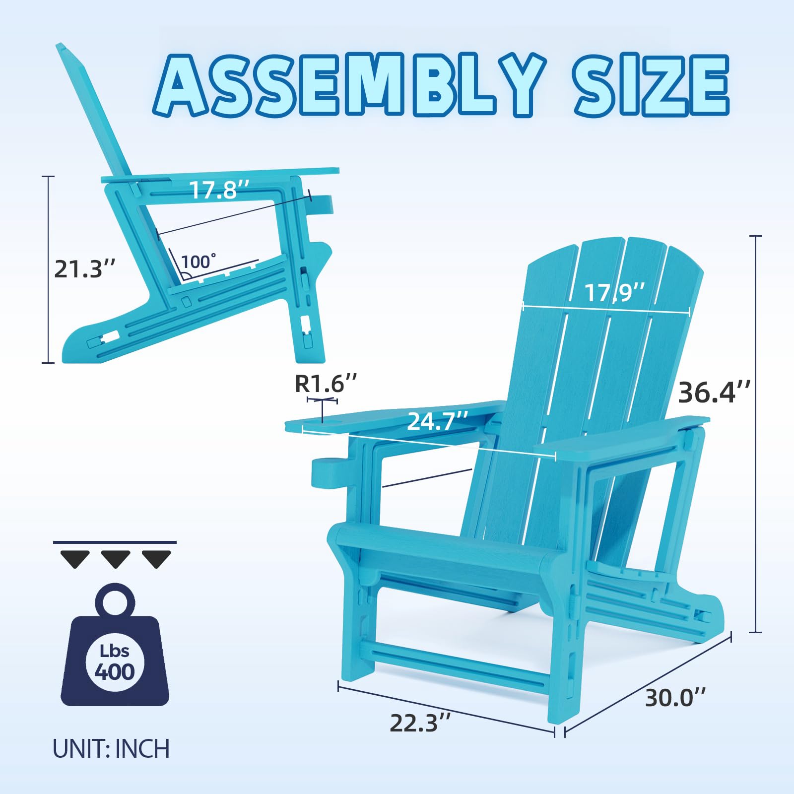 FONTOI Adirondack Chairs Set Of 2,Adirondack Chair With Cup Holder
