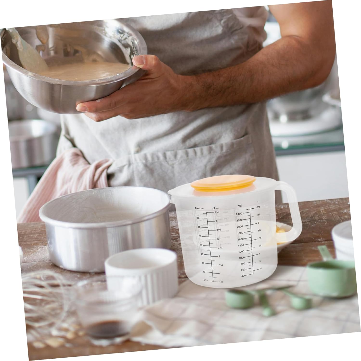 Ciieeo Measuring Cup Scale Mixing Bowl Lid Salad Bowl Baking Tool Brilliance Replacement