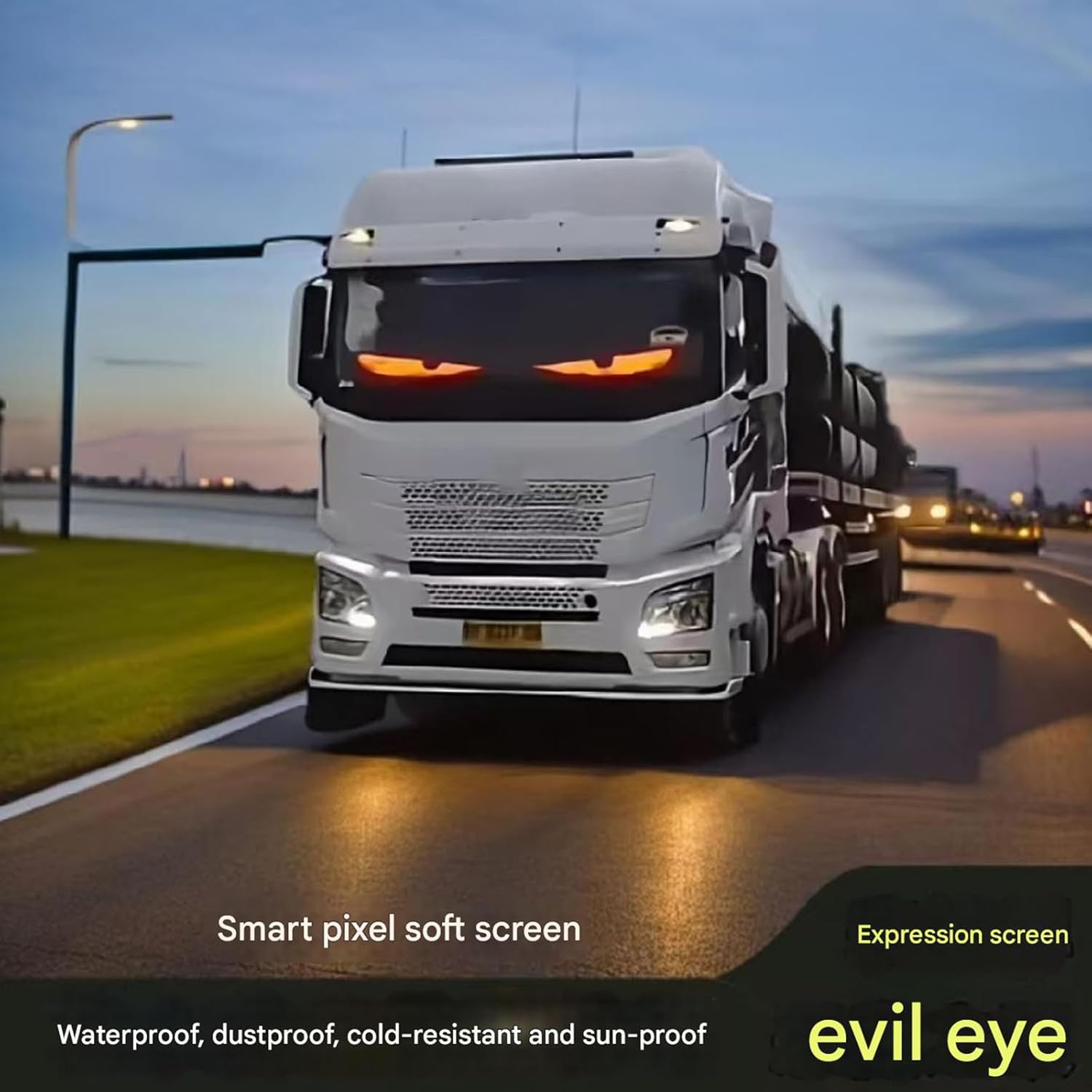 Programmable Devil Eyes Light for Cars, Colorful Eye Lamp Soft Screen for Car Windows, DIY Car Dynamic LED Smart Colorful Eye Lamp Soft Screen