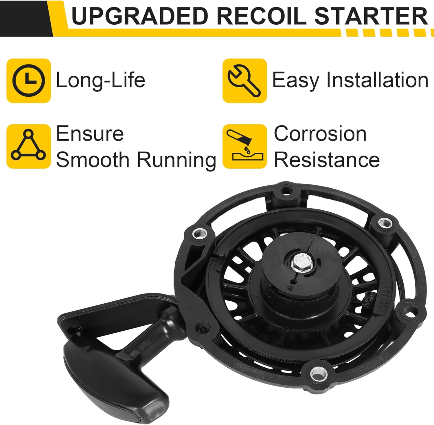 100075051-0001 Recoil Starter Assembly, Rewind Starter Compatible with Champian 2500 Watt Inverter Dual Fuel Generator, Compatible with Ryobe 636996002 RYi2300BTA RYi2300 RYi2300BT