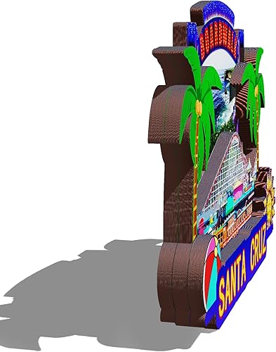 Miniatura 2 de Imán de madera de Santa Cruz de Estados Unidos 3D para nevera, recuerdos coleccionables, decoración hecha a mano, artesanías 2