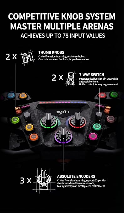 PXN GT ONE 11.8" GT Sim Racing Wheel con 78 Controles Programables miniatura 5