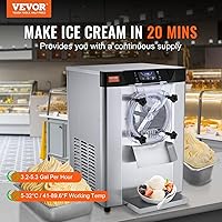Vista 2 de VEVOR Máquina Comercial para Hacer Helados, Rendimiento de 12 L/H, 1713W Máquina para Helados Duros de Un Solo Sabor de Encimera, Cilindro de Acero