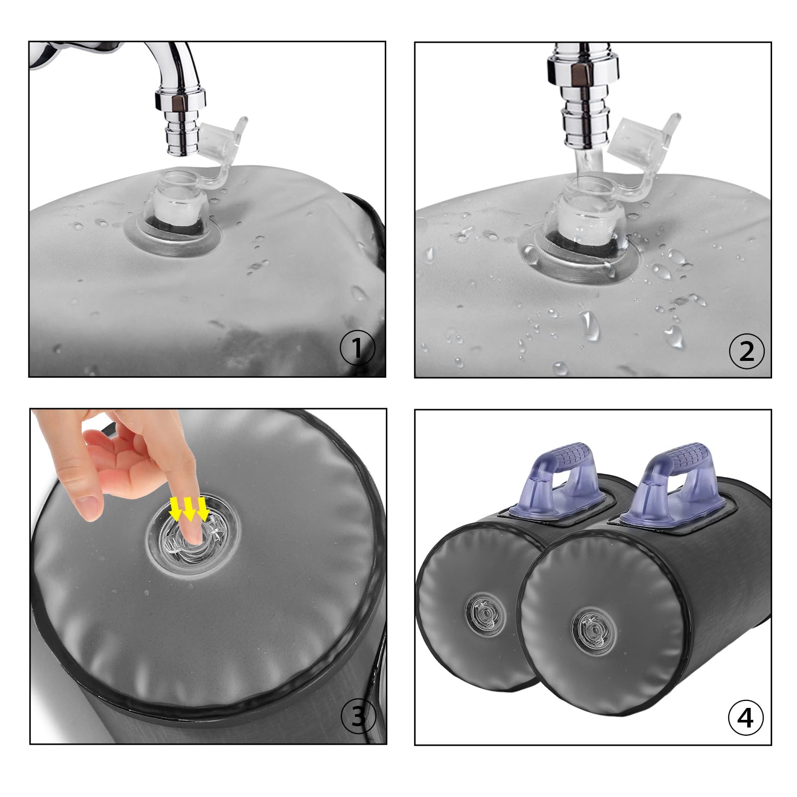 Manubri Acqua, Manubri Pieghevoli Regolabili, Borsa Pesi Acqua, Attrezzatura Fitness Portatile, Manubri Pesi Regolabili Fino a 10 kg/Paio, per Allenamento della Forza, Allenamento di Base