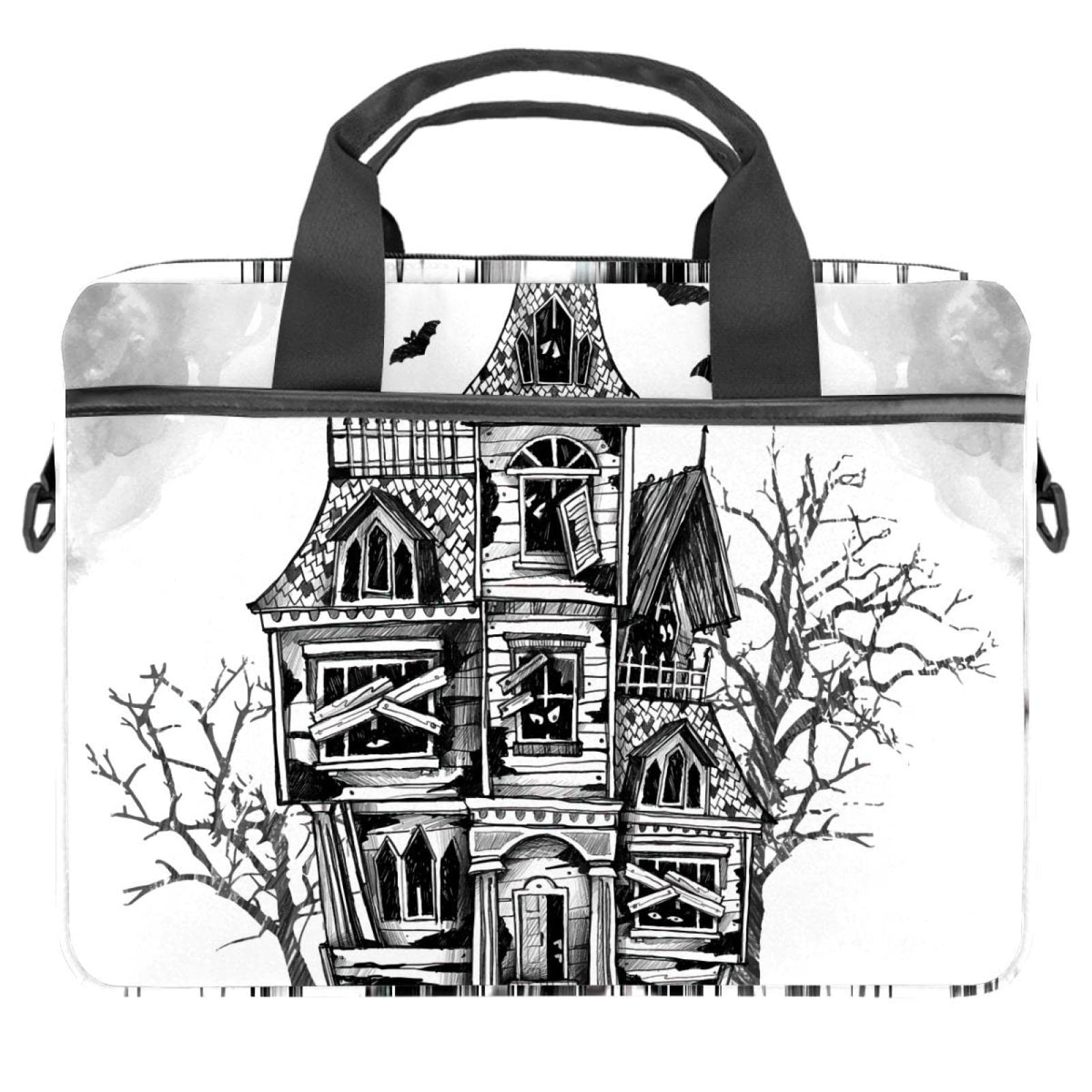 Maletín para portátil de 14 pulgadas con diseño de Halloween y bandolera ajustable multicolor 7