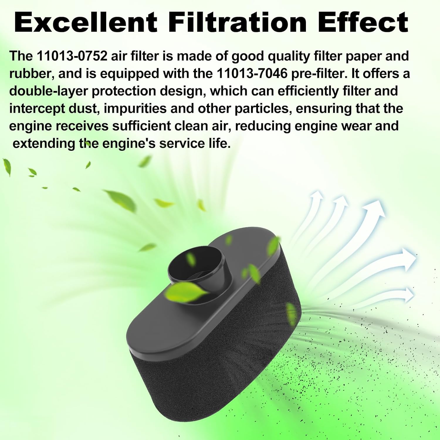 11013-0752 11013-0726 Air Filter 11013-7047 with 11013-7046 Pre-Filter Compatible with Kawasaki FR691V FR730V FR651V FS600V FS691V FS651V FS481V FS541V FS730V 4 Stroke Engines Lawn Mowers(6Pcs)