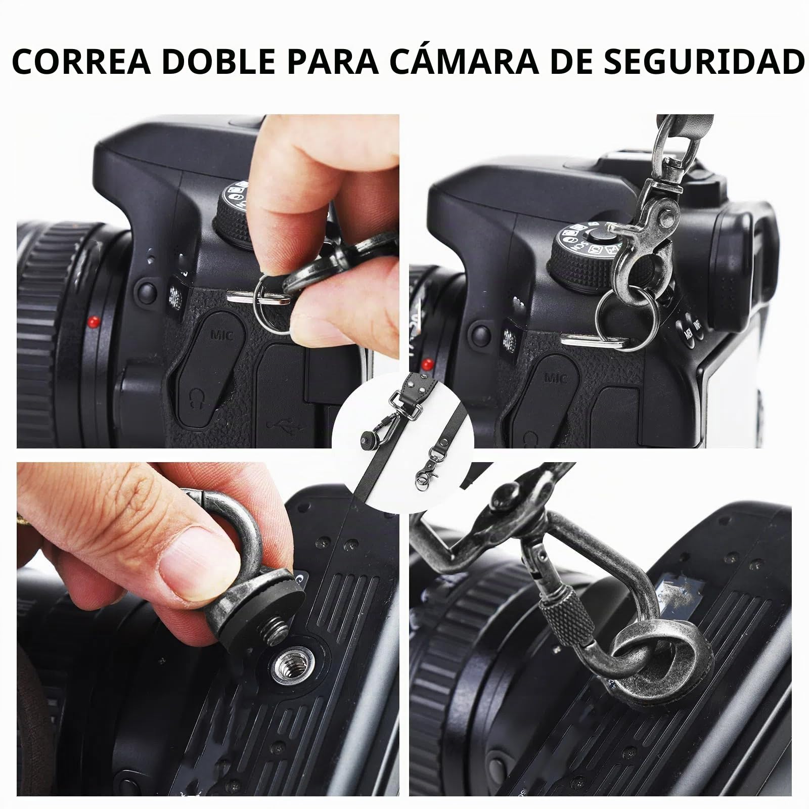 Correa cámara de Fotos,Camara Fotografica Profesional,Negro,S | Camara Fotografica Profesional Correa para Camara Fotografica,Equipo de cámara múLtiple para Correa Dslr/Slr,Pequeño