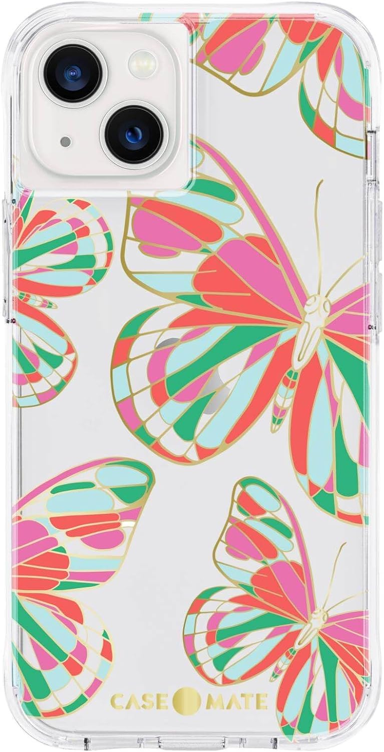 Case-Mate iPhone 13 Case for Women [10ft Drop Protection] [Wireless Charging] Tough Prints Phone Case for iPhone 13 - Luxury Gold Foil Elements Phone Cover - Anti Scratch, Shockproof - Butterflies