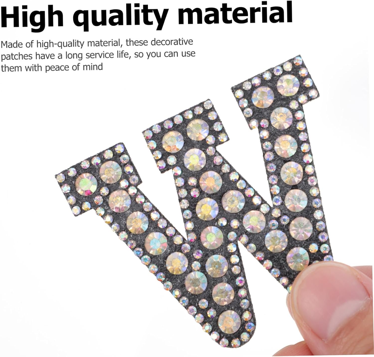 26pcs Rhinestone Alphabet Sewing Patches Set, Decorative Letter Appliques for Clothing and Bags, DIY Sewing Repair Accessories for Fashion Embellishment
