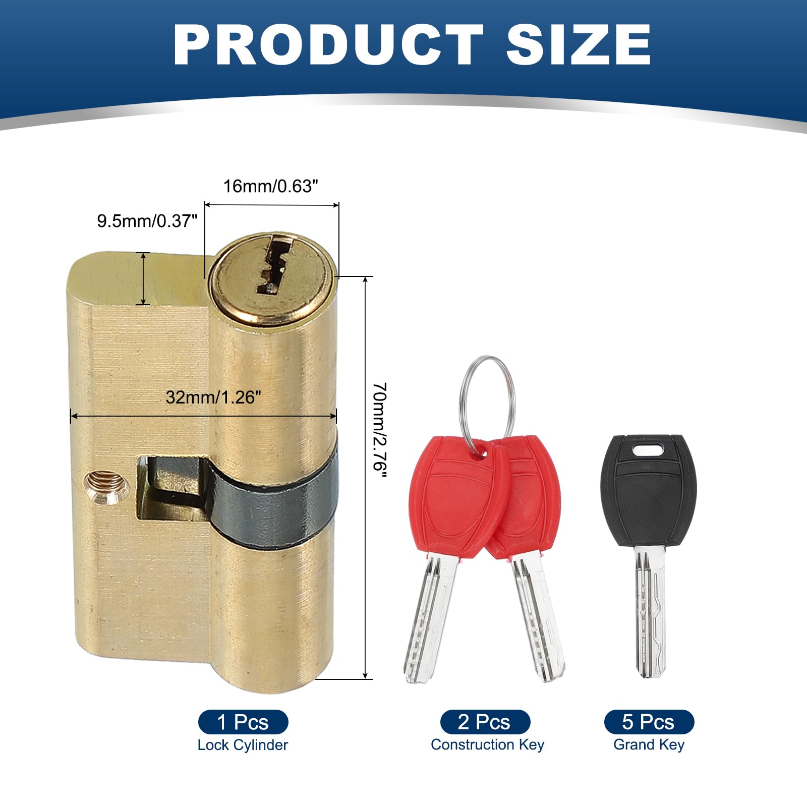 PATIKIL European Double Lock Cylinder - Image 2