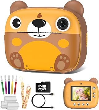 Kids Instant Camera for 3-12 Years Old Kids Toddlers Childrens Boys Girls Birthday Gifts 2.4 Inch Screen 12MP / 1080P HD Video Camera Baby Instant Print Digital Camera