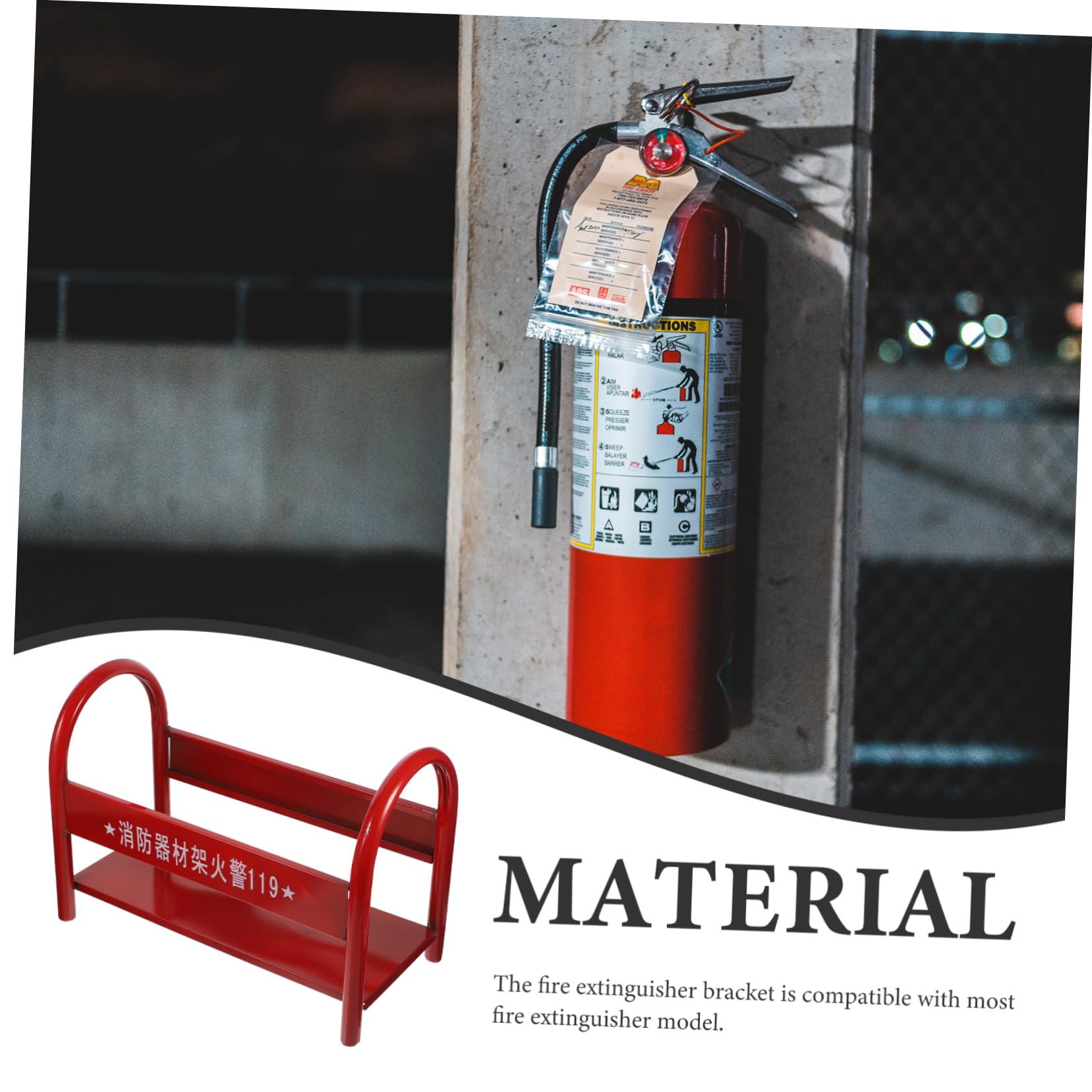 Soporte para Extintor de Incendios Rojo de Hierro 2-4 Kg | Diseño Simple, Estructura Razonable, Acabado Delicado, Uso en Oficina y Hogar Estilo Aleatorio