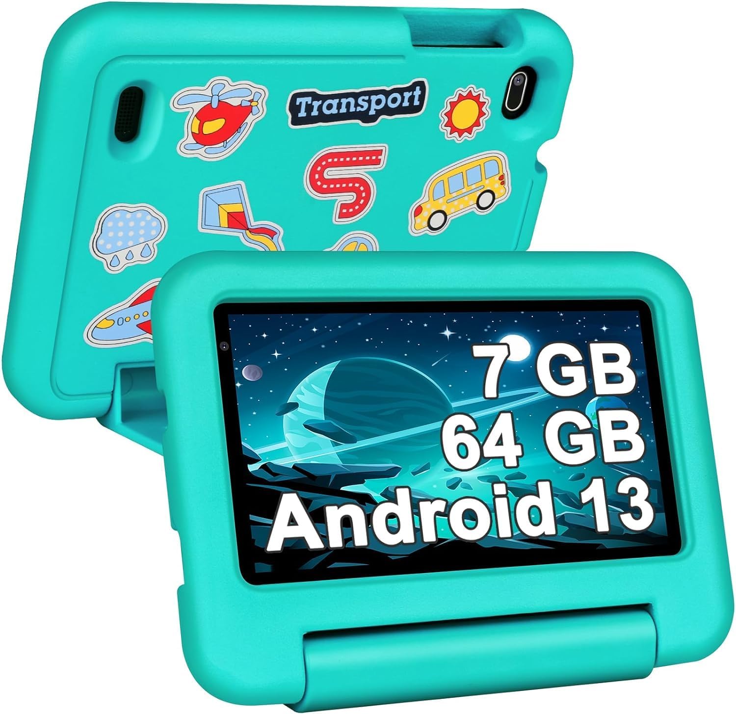 Kids Tablet Android 13 Tablet 7 Inch, 7GB RAM+64GB ROM (TF 1TB), with Parental Control,Preinstalled Apps for Kids, Puzzle Game Education Toddler Tablet PC with Protective Case – Green Kids Tablet Android 13 Tablet 7 Inch, 7GB RAM+64GB ROM (TF 1TB), with Parental Control,Preinstalled Apps for Kids, Puzzle Game Education Toddler Tablet PC with Protective Case – Green