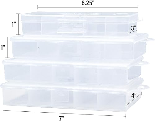Miniatura 2 de UFISH Caja de 4 aparejos de pesca, organizador de almacenamiento de señuelos de pesca, caja de accesorios de aparejos de pesca de plástico