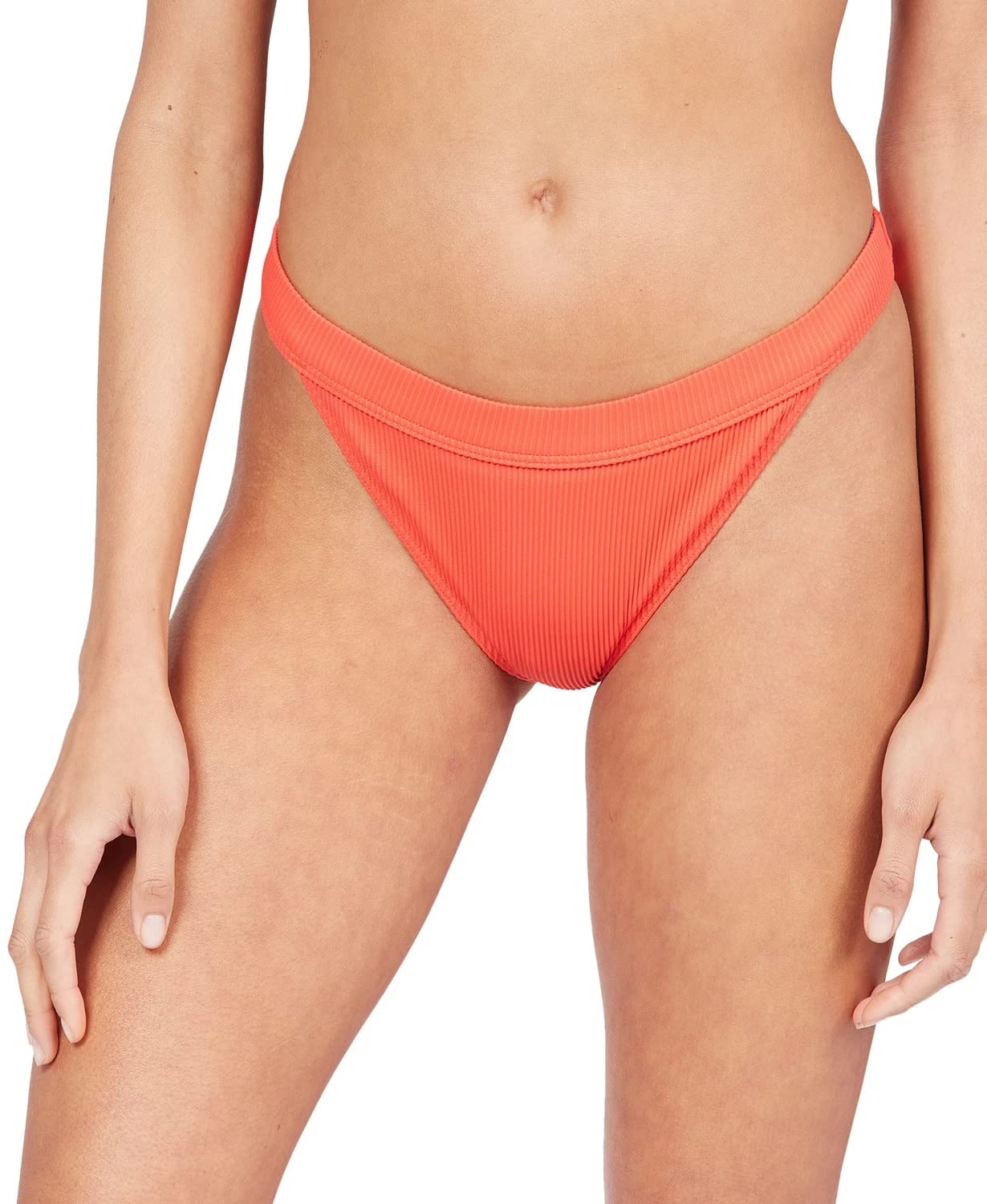 Bas de bikini Roxy en tissu texturé rouge coquelicot coupe classique XL - 5