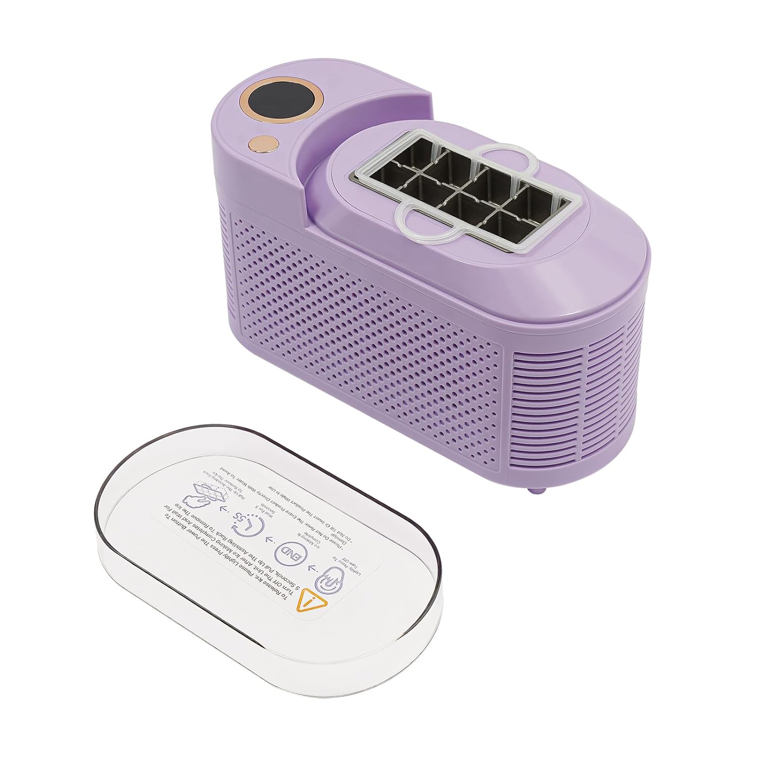 Portable Small Ice Maker,12V Compact Mini Ice Maker,Mini Ice Cube Maker Countertop for Home Kitchens,Outdoor Spaces,Camping Places,RV (Purple)