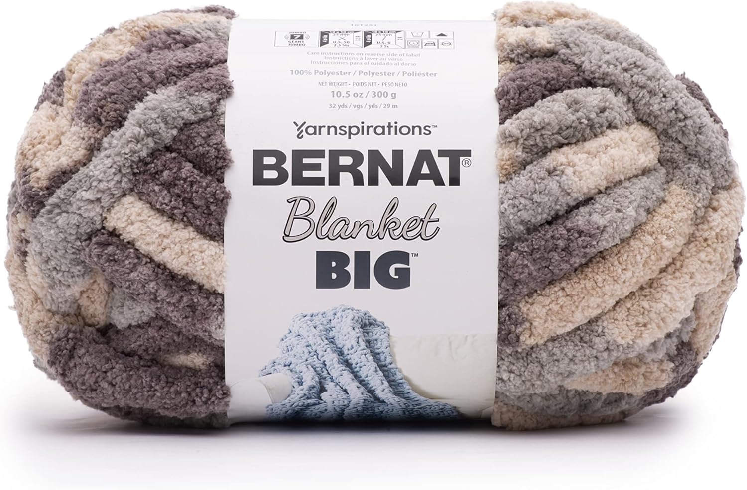 BERNAT Blanket 'Big', Silver Steel, 300g