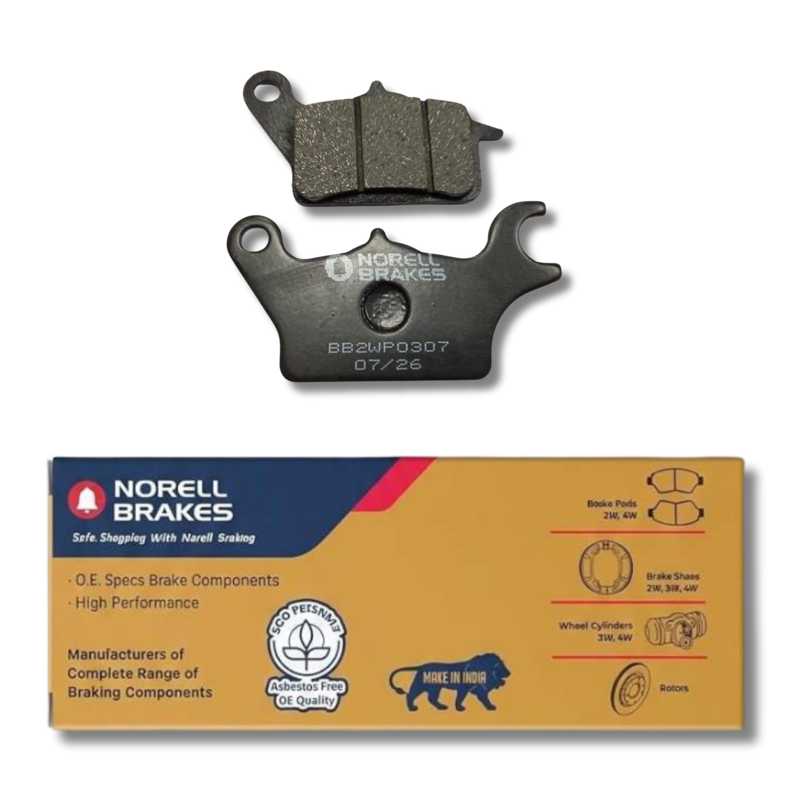 NORELL 8906219820274 Front Disc Brake Pad Set Compatible with Honda Activa 125 BS6 Single Piston | Premium Front Brake Pads Replacement | High Performance Disc Brake Pad Set | Set of 05-image-30
