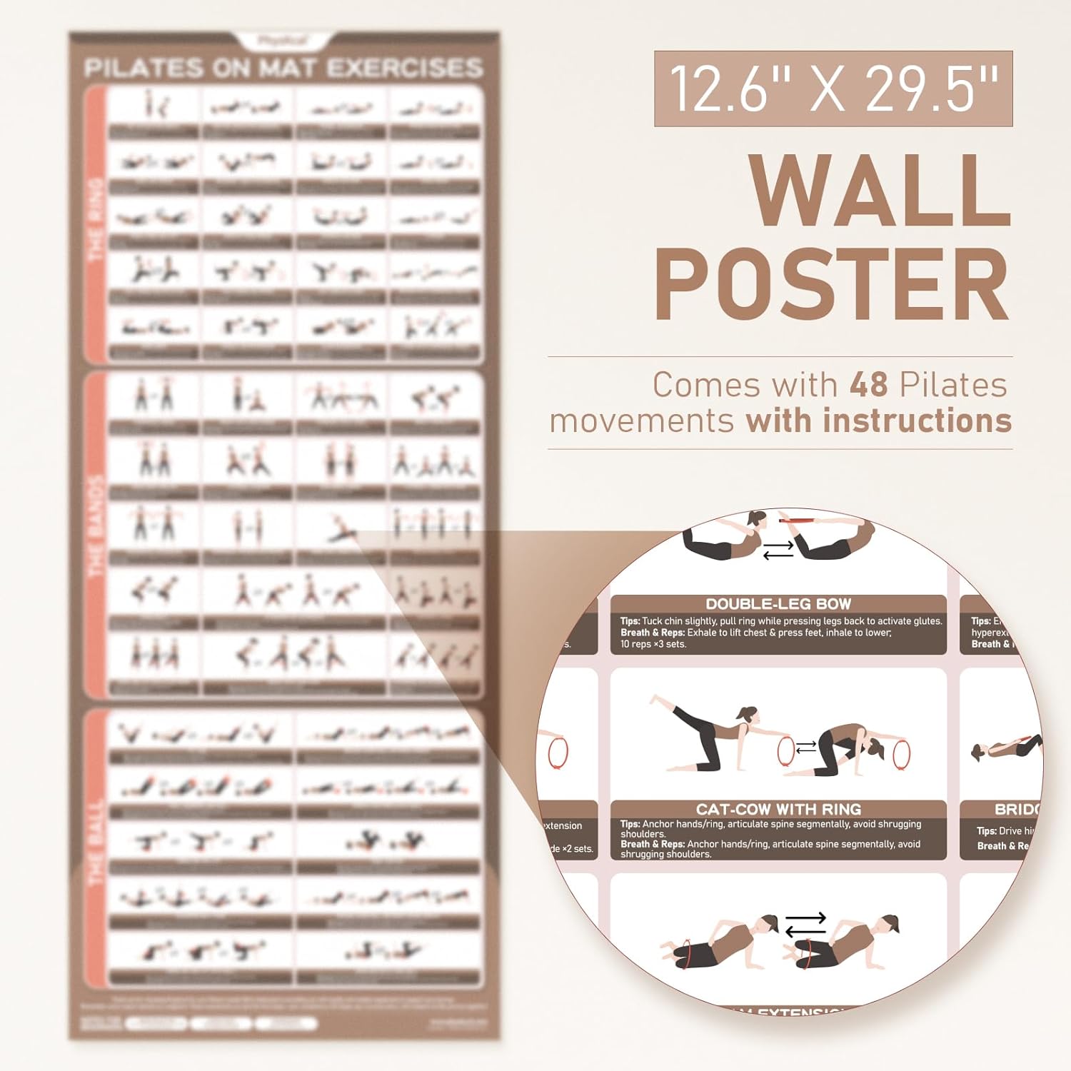 Pilates Kit, 15-Inch Pilates Ring with 1x Core Ball, 3X Resistant Loops and 2X Flex Bands, Home Pilates on Mat Essential Kit - Image 3