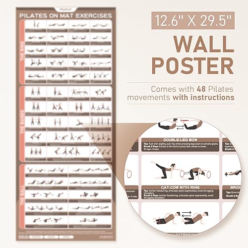 Miniatura 3 de Kit de pilates, 1 anillo mágico con 1 bola de núcleo, 3 bucles resistentes y 2 bandas flexibles, kit esencial de pilates en esterilla