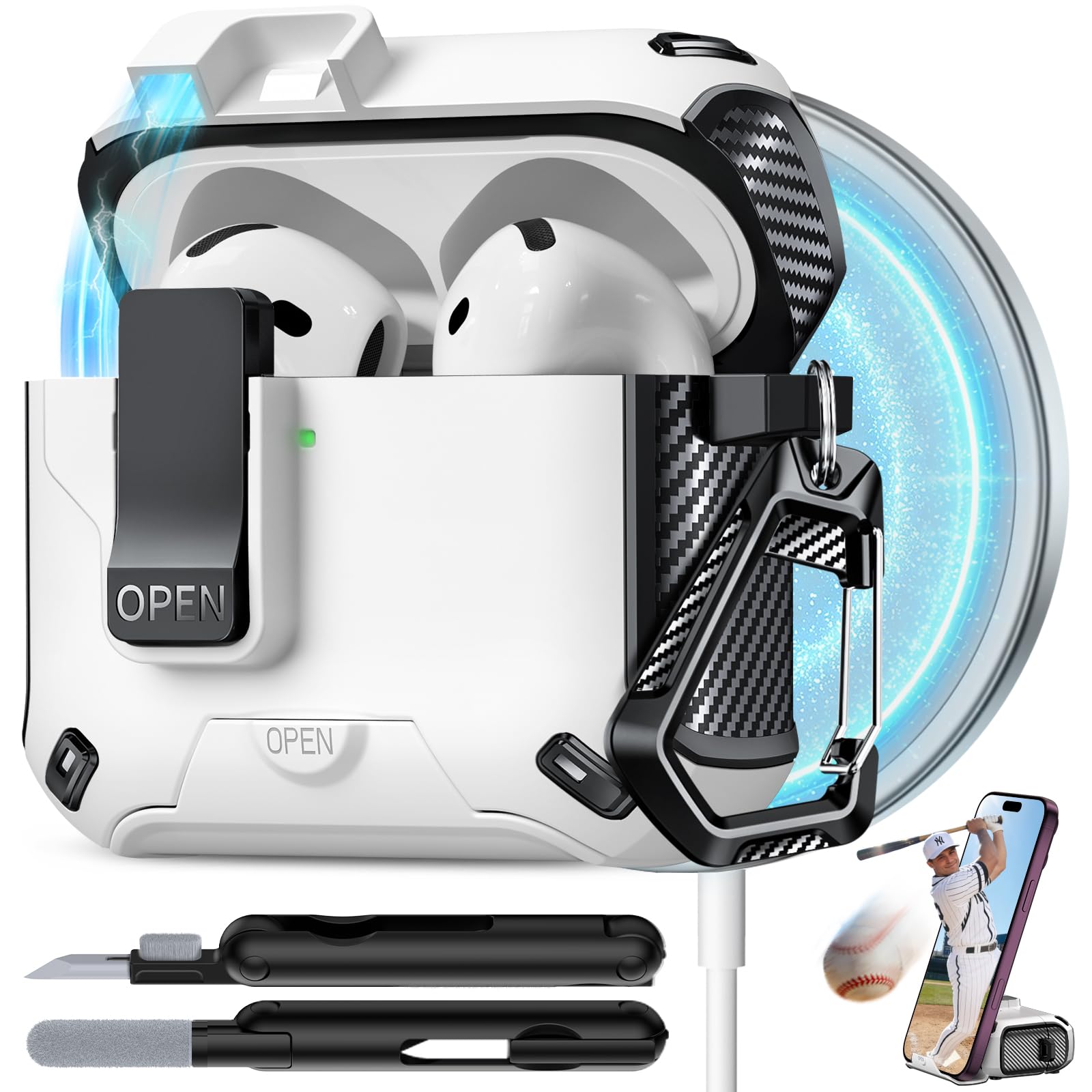 for AirPods 4 Case with Lock (White)
