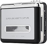 Reshow Portable Cassette Tape Player & MP3 Converter - USB Digital Audio Transfer for Laptops & PCs, Silver