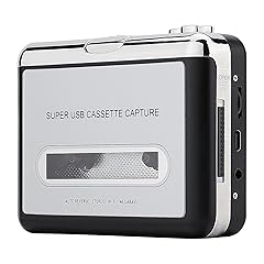 Reshow Cassette Tape Player – Portable Tape Player Audio Cassette to Digital Converter, Compatible with Laptops and Personal Computers Convert Cassette Tape Recorder to iPod Format (Silver)