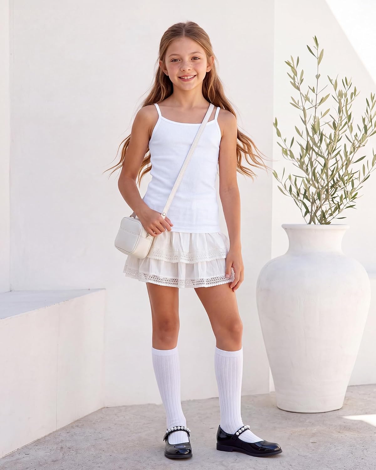 Stelle Girls Cami Tank Tops Adjustable Straps Camisole Undershirt 5-13Y