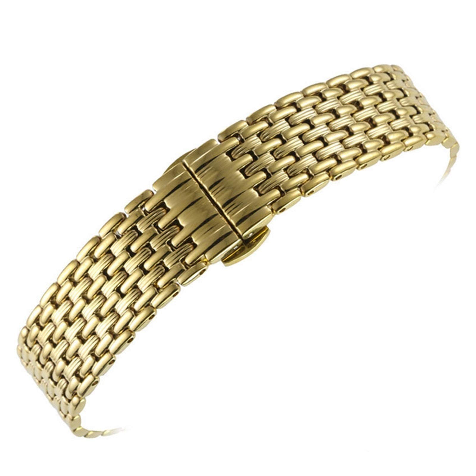 Bracelet de Montre Bracelet en Acier Inoxydable Bracelet à Boucle Papillon Double Bouton pour Femme Bracelet en Acier Inoxydable Montre pour Hommes Accessoires Bracelet