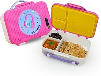 rabitat Munchbee Bento Lunch Box 1000ml | 1+1 Year Brand Warranty | Tiffin Box for School | Kanjak Gifts for Girls | BPA Free, Leakproof & Durable Bento Design | Miss Butters