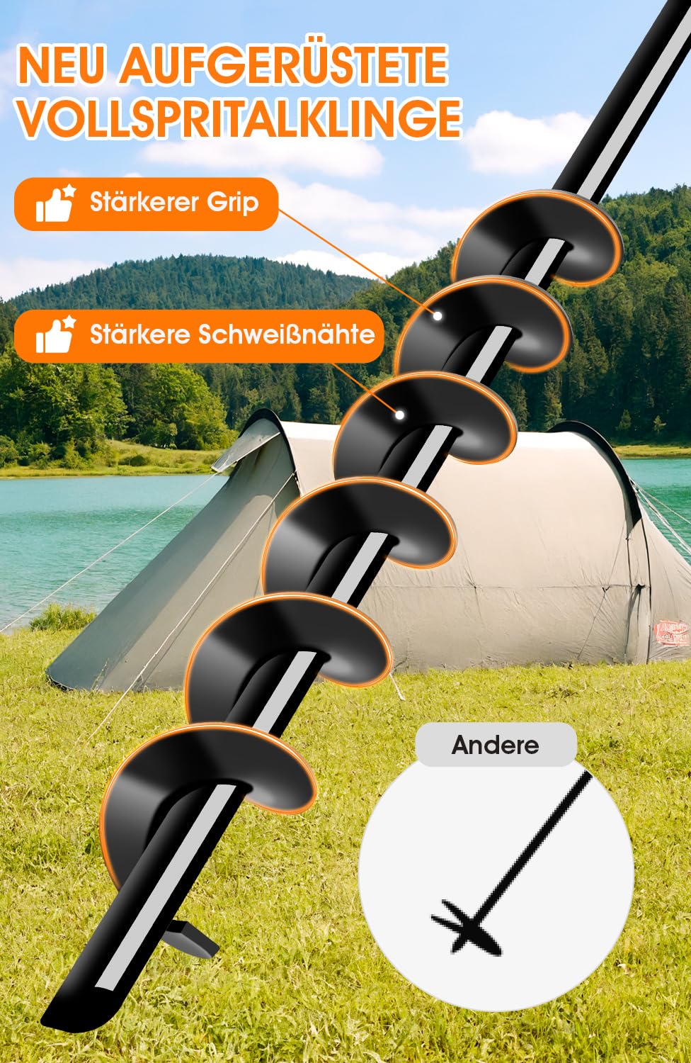 Schwerlast Bodenanker 27inch,Robust voll verschraubter Erdanker zur Befestigung von Trampolinen, Vordächern, Schaukeln usw