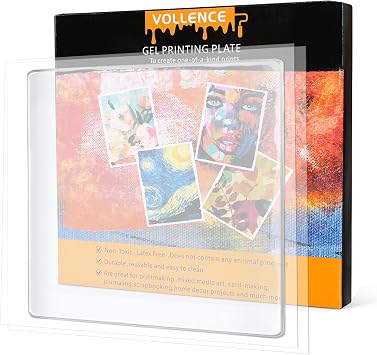 Vollence 12" X 14" Reusable Gel Monoprinting Plate Reusable Art Plate for Press and Texture Printing