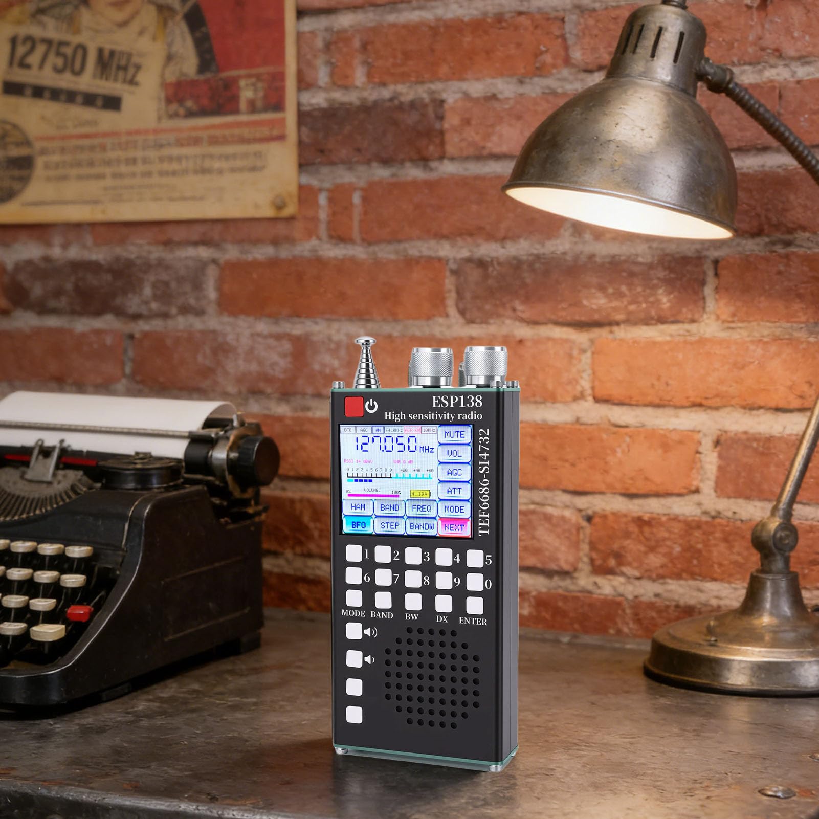 Denash Radio de Banda Completa, Sistemas Duales TEF6686 y SI4732, Pantalla Táctil IPS de 2,4 Pulgadas, 5.0, con Bandas FM LW MW SW Air SSB, para Entusiastas de la Radioaficionado