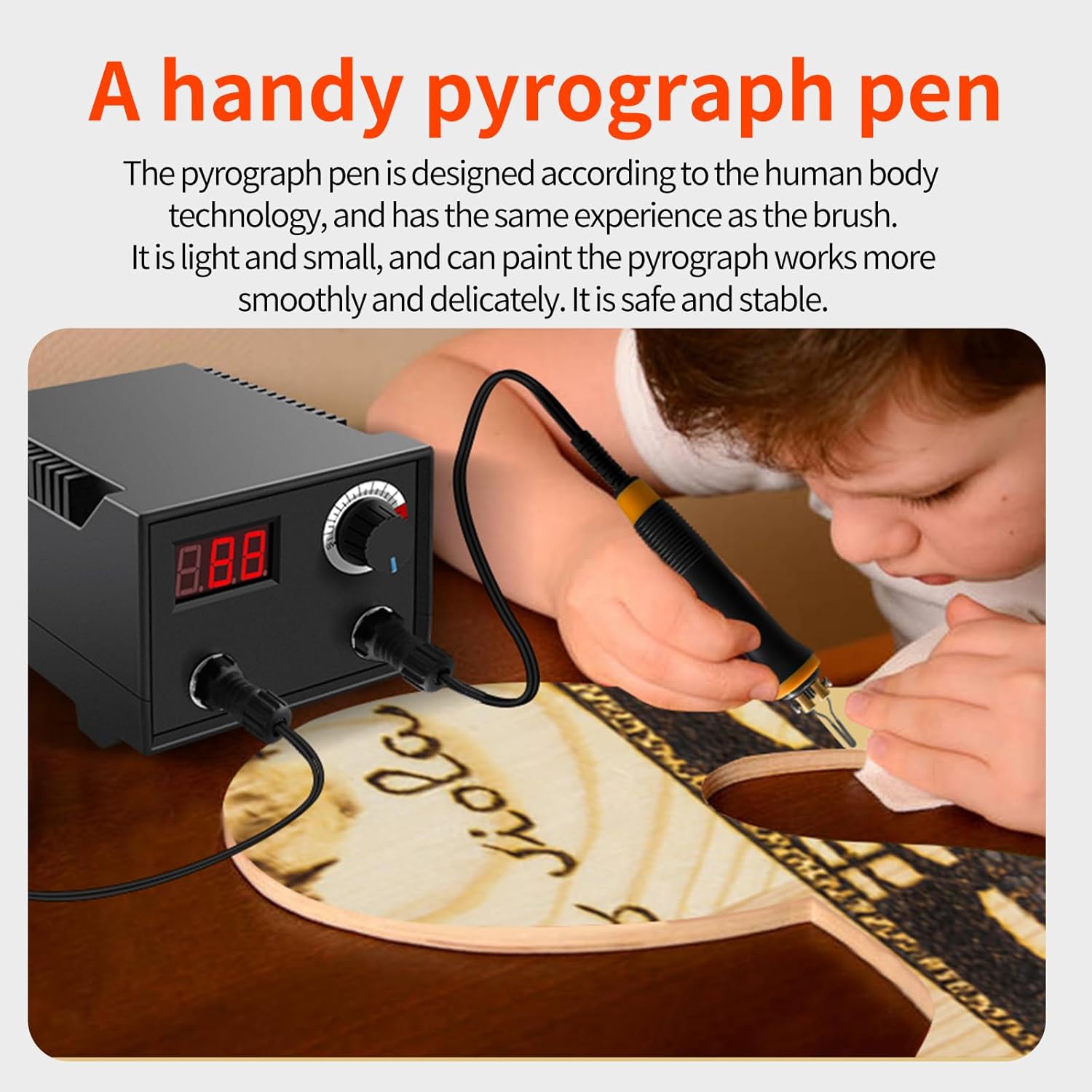 Wood Burning Tool, Wood Burner Kits Pen 25~750℃, Pyrography Wood Burning Kit with Digital Thermometer Temperature Adjustable Temperature, 2 Pyrographic Wood Burning Pens, 20 Wood Burning Pen Tips