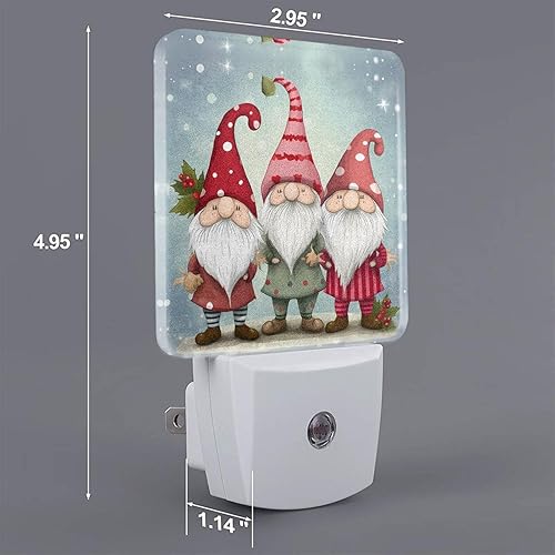 Miniatura 2 de Juego de 2 lámparas LED de noche de gnomo de Navidad, con sensor automático, de bienvenida de emergencia, casa de campo, juego de 2 para el