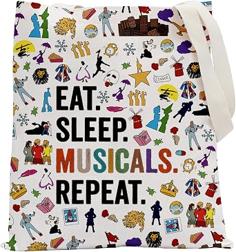 POFULL Musical Acting Gift Musical Theatre Gift Eat Sleep Musicals Cosmetic Bag