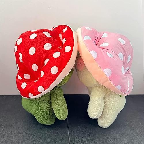 Miniatura 4 de Peluche de rana de 10 pulgadas, lindo sombrero de seta de rana, animales de peluche, juguetes de peluche kawaii, almohada para decoración del hogar,