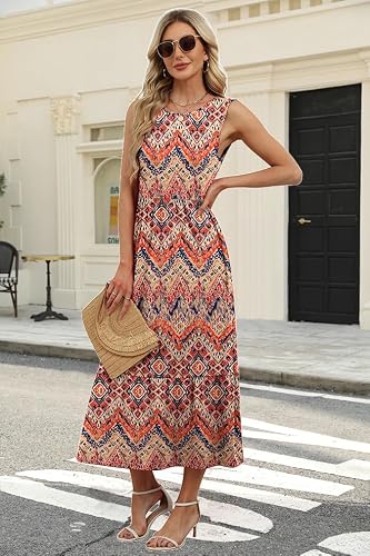 WIHOLL Summer Dresses for Women 2026 Casual Sleeveless Maxi Dress Long Flowy A Line Sundresses Beach Fashion with Pockets — view 3