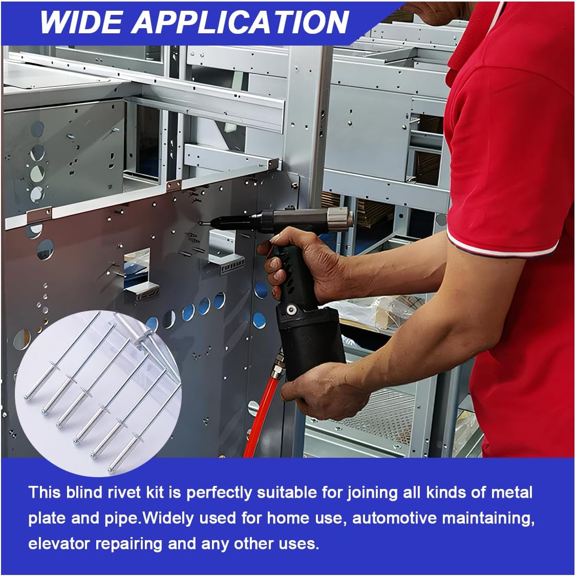 500PCS Pop Rivets Assortment Kit, 14 Sizes Pop Rivet Aluminum Assorted Blind Rivets Including 3/32" 1/8" 5/32" 3/16" 1/4" for Metal Dome Head Rivet Kit (Silver)