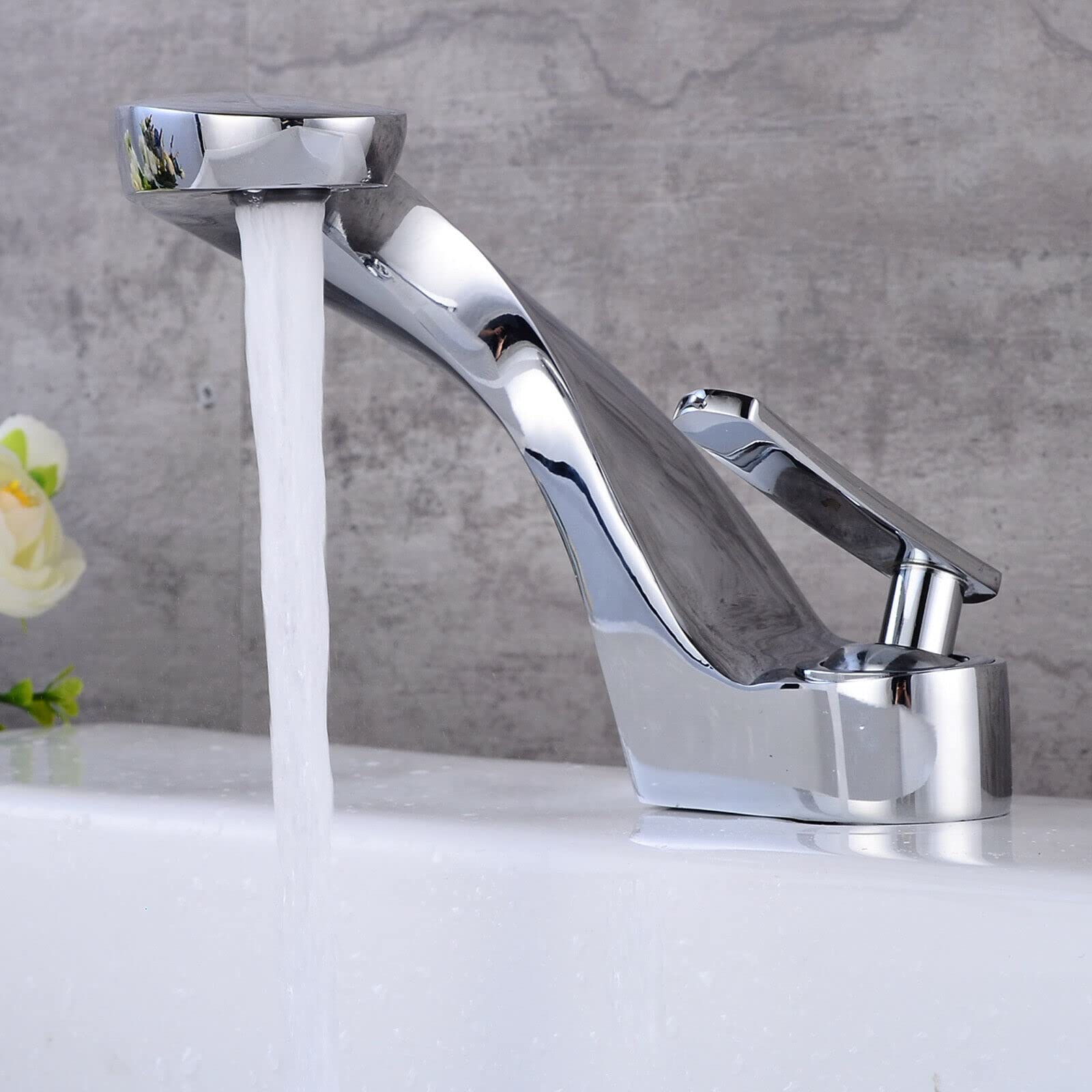 Robinet de lavabo cascade en laiton élégant pour salle de bain, mitigeur robinetterie