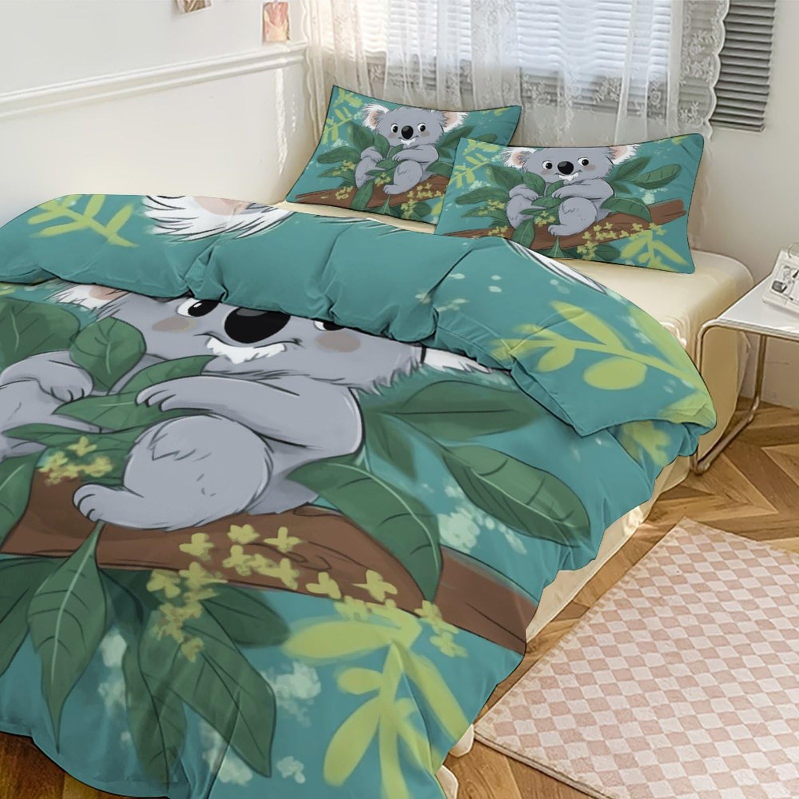 Parure de couette koala vigne pour s'endormir dans un nid de douceur